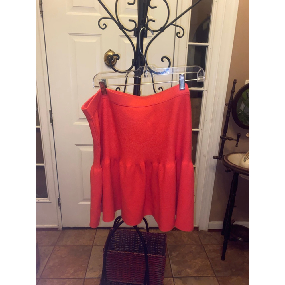 Women's FUTURE COLLECTIVE Red Mini Skirt Plus 1X